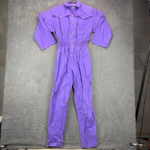 Vintage S. Roberts Purple Cotton Boiler Suit Jumpsuit Womens Small 80s 90s Retro